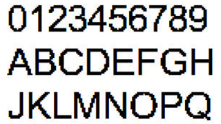 像素字体-数字英文像素字体，可用于标签、批号、条形码-编号B1