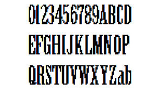 像素字体-数字英文像素字体，可用于标签、批号、条形码-编号B10