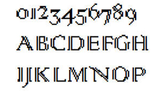 像素字体-数字英文像素字体，可用于标签、批号、条形码-编号B12