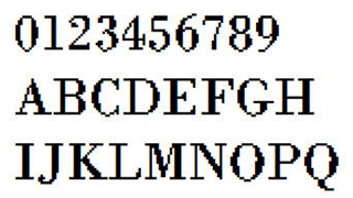 像素字体-数字英文像素字体，可用于标签、批号、条形码-编号B13