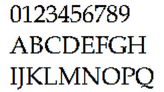 像素字体-数字英文像素字体，可用于标签、批号、条形码-编号B14