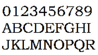 像素字体-数字英文像素字体，可用于标签、批号、条形码-编号B15