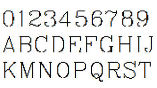 像素字体-数字英文像素字体，可用于标签、批号、条形码-编号B16