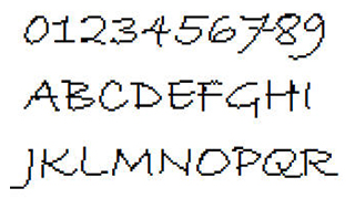 像素字体-数字英文像素字体，可用于标签、批号、条形码-编号B17