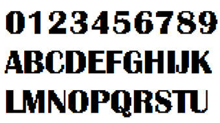 像素字体-数字英文像素字体，可用于标签、批号、条形码-编号B18