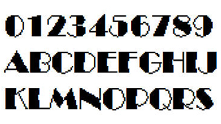 像素字体-数字英文像素字体，可用于标签、批号、条形码-编号B19