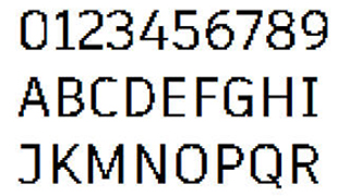 像素字体-数字英文像素字体，可用于标签、批号、条形码-编号B2