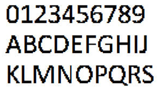 像素字体-数字英文像素字体，可用于标签、批号、条形码-编号B21