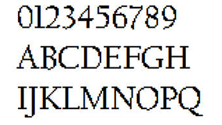 像素字体-数字英文像素字体，可用于标签、批号、条形码-编号B22