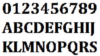 像素字体-数字英文像素字体，可用于标签、批号、条形码-编号B24