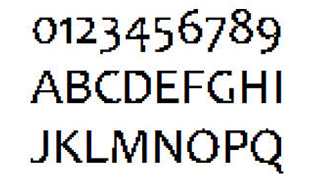 像素字体-数字英文像素字体，可用于标签、批号、条形码-编号B25