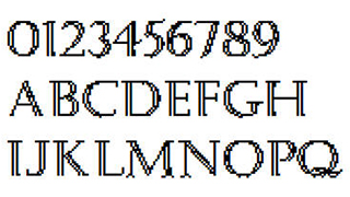 像素字体-数字英文像素字体，可用于标签、批号、条形码-编号B26