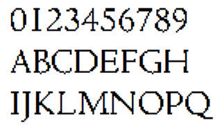 像素字体-数字英文像素字体，可用于标签、批号、条形码-编号B27