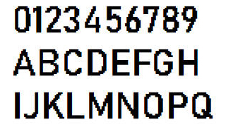 像素字体-数字英文像素字体，可用于标签、批号、条形码-编号B3