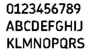 像素字体-数字英文像素字体下载，可调整修改定制，可用于标签、批号、条形码-编号B33
