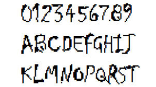 像素字体-数字英文像素字体下载，风格多样，可用于标签、批号、条形码-编号B34