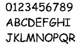 像素字体-数字英文像素字体下载，字符齐全，可用于标签、批号、条形码-编号B36