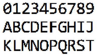 像素字体-数字英文像素字体下载，英文数字全套，可用于标签、批号、条形码-编号B38