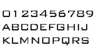 像素字体-数字英文像素字体，可用于标签、批号、条形码-编号B4