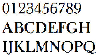像素字体-数字英文像素字体，可用于标签、批号、条形码-编号B5