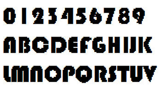 像素字体-数字英文像素字体，可用于标签、批号、条形码-编号B6