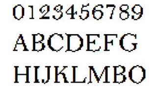 像素字体-数字英文像素字体，可用于标签、批号、条形码-编号B7