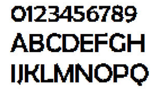 像素字体-数字英文像素字体，可用于标签、批号、条形码-编号B8