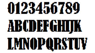 像素字体-数字英文像素字体，可用于标签、批号、条形码-编号B9